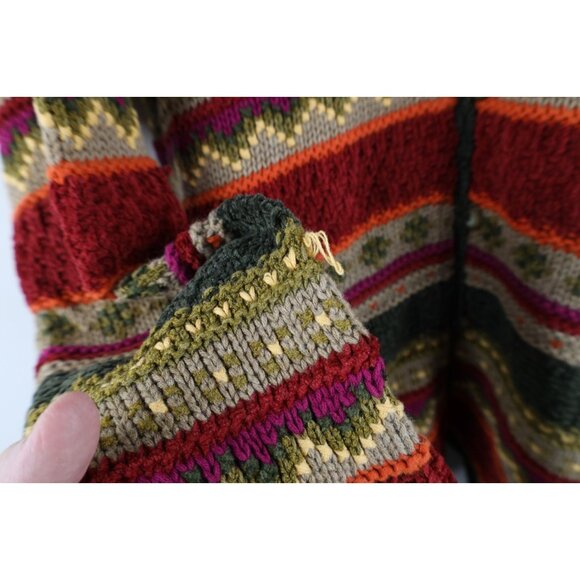 Vintage 90s Streetwear Womens Small Rainbow Fair Isle Knit Cardigan Sweater - Picture 7 of 13